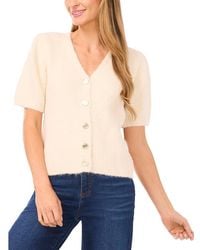 Cece - Puff Hairy Wool-Blend Cardigan - Lyst