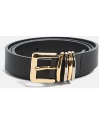 Guess - Two-Tone Metal Loops Faux-Leather Belt - Lyst