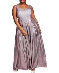 B Darlin - Plus Metallic Prom Evening Dress - Lyst