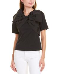 Gracia Oversized Bow T-shirt - Black