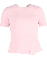 Roland Mouret - Roseland Asymmetric Crepe Peplum Top - Lyst
