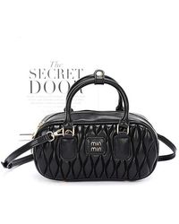 Fashnzfab - Faux Leather Quilted Top Handle Swing Bag - Lyst