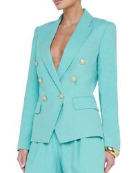 L'Agence - Kenzie Linen-Blend Blazer - Lyst
