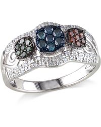 Mimi & Max - 1/2Ct Tw-Color Diamond Cluster Ring Sterling - Lyst