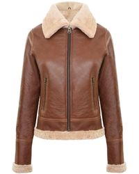 Infinity Leather - Tan B3 Sheepskin Flying Jacket-Kano - Lyst