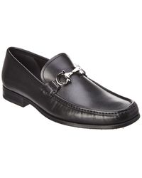 Ferragamo Gancini Reversible Bit Leather Loafer - Black