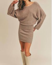 Lush - Knit Long Sleeve Sweater Dress - Lyst