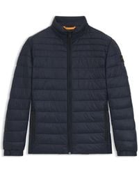 BOSS - Water-Repellent Quilted Field Jacket With Packable Hood - Lyst