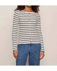 Sanctuary - Button Front Ribbed Top - Lyst