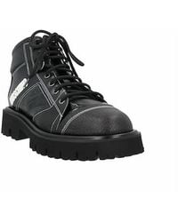 Moschino - Logo-Print Leather Boots - Lyst