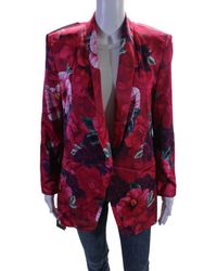 Pinko - Floral Collared Long Sleeve Button Up Blazer Jacket - Lyst