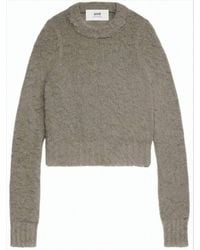 Ami Paris - Cropped Sweater With Fuzzy Texture - Lyst