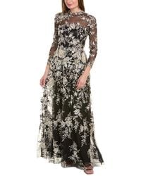 Teri Jon - Embroidered Lace Gown - Lyst