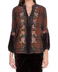 Johnny Was - Uccello Velvet Mix Paris Effortless Blouse - Lyst