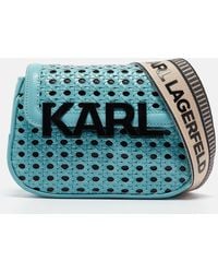 Karl Lagerfeld - Woven Leather K/letters Crossbody Bag - Lyst