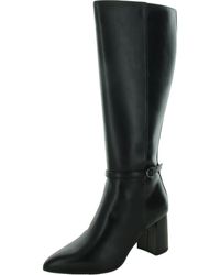 Anne Klein - Block Heel Faux Leather Knee-High Boots - Lyst