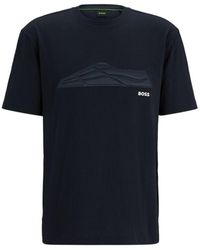 BOSS - Cotton-jersey Regular-fit T-shirt With Tonal Artwork - Lyst