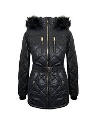 Michael Kors - Scuba Stretch Quilted Belted Coat - Lyst