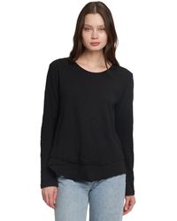 Wilt - Long Sleeve Mock Layer Raw Hem Tee - Lyst