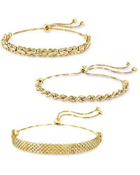 Ross-Simons - 18kt Gold Over Sterling Jewelry Set: 3 Multi-link Bolo Bracelets - Lyst