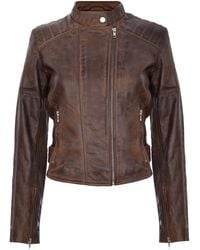 Infinity Leather - Leather Biker Jacket-Celaya - Lyst