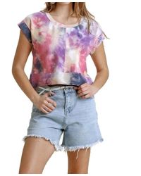 Umgee - Tie Dye Ribbed Crop Top - Lyst