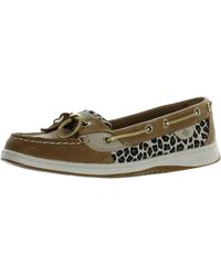 Sperry Top-Sider - Angelfish Leather Cheetah Print Boat Shoes - Lyst