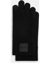 COACH - Knit Tech Gloves With Rubber Patch - Lyst