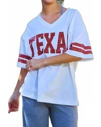 Bucketlist - Texas Print V-Neck Football Tee - Lyst