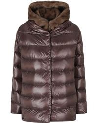 Herno - Goose Down Faux Fur Lined Hood Polyamide Down Jacket - Lyst