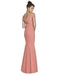 Dessy Collection - Off-the-shoulder Criss Cross Back Trumpet Gown - Lyst