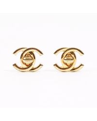 Chanel - Coco Mark Turnlock 95a Earrings Plated - Lyst