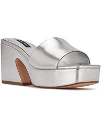 Nine West - Oklee Faux Leather Slip On Block Heels - Lyst