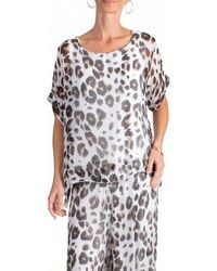 Gigi Moda - Monica Leopard Print Silk Kaftan Blouse - Lyst