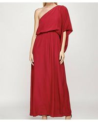 Carmela - Satin One Shoulder Maxi Dress - Lyst