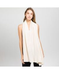 TRUEDAMES - Solid Versatile Asymmetrical Poncho Wrap Scarf - Lyst