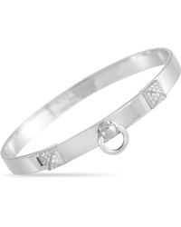 Hermès - Collier De Chien 18k White Gold Diamond Bracelet - Lyst