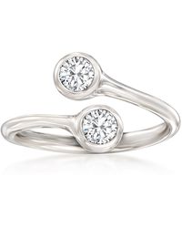 Ross-Simons - Bezel-Set Diamond Bypass Ring - Lyst