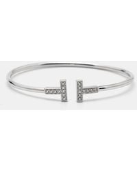 Tiffany & Co. - T Wire Diamond 18k Gold Bracelet - Lyst