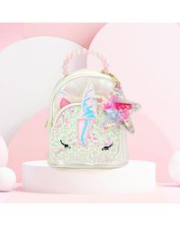 Fashnzfab - Flower Centered Bow Fish Tail Pointed Flower Sequin Embellished Tiny Mini Backpack With Star Keychain Pouch - Lyst