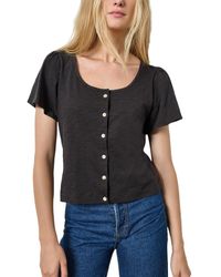 Lilla P - Button Front Flutter Sleeve Shirt - Lyst