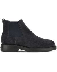 Hogan - Minimalist Suede Elastic Panel Ankle Boots - Lyst