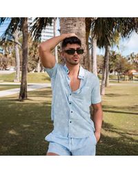 Bermies - Pastel Palms Rayon Stretch Shirt - Lyst