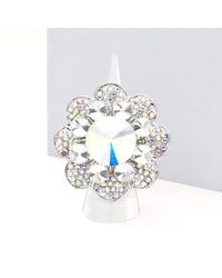 Fashnzfab - Bubble Stone Flower Stretch Ring - Lyst