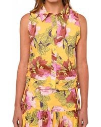 LOVE THE LABEL - Sylvan Button Front Tank Top - Lyst