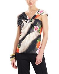 Natori - Mayumi Asymmetrical Silk-blend Halter Top - Lyst