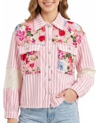Pol - Floral Stripe Button Down Shirt - Lyst