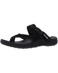 Skechers - Reggae Leather Thong Flat Sandals - Lyst
