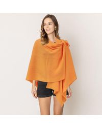 TRUEDAMES - Shoulder Strap Solid Ruana Poncho - Lyst