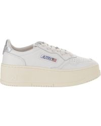 Autry - Medalist Platform Low Leather Sneakers With Contrast Heel Tab - Lyst